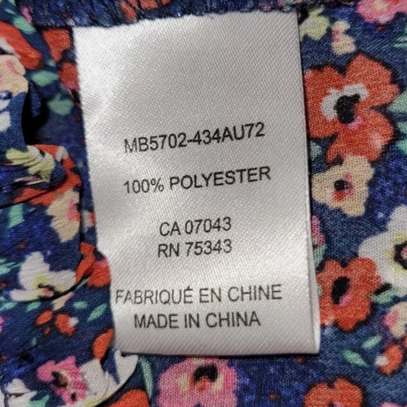 🌹Rachel Zoe blue floral puffed sleeve smocked waist/cuff tie neck, sz med - Picture 9 of 9